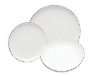 Talířová souprava Tom 2996500 červená linka