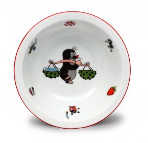 Miska kompotová s Krtečkem - červená  linka