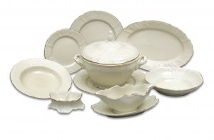 Jídelní souprava Bernadotte M311011 (slonová kost) se zlatou linkou