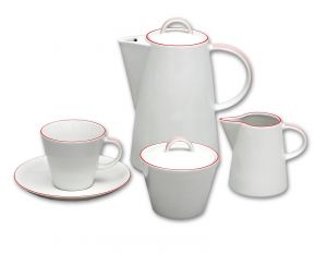 Kávová souprava Tom 2996500 červená linka