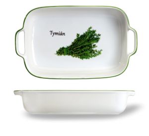 Mísa zapékací hranatá s uchy střední - Bylinky