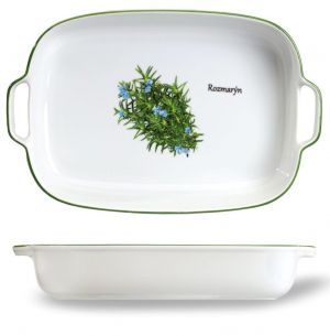 Mísa zapékací  hranatá s uchy velká - Bylinky